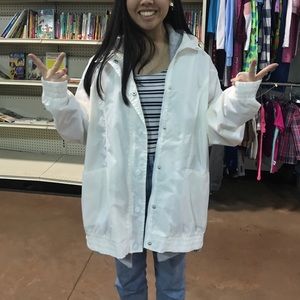 White Windbreaker